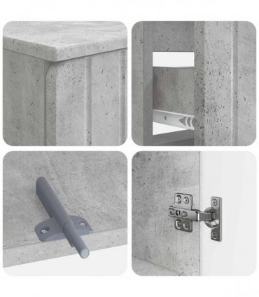 vidaXL 3 Piece Bathroom Cabinet Set ZWOLLE 3 pcs Concrete Grey