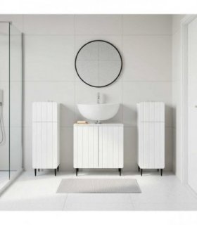 vidaXL 3 Piece Bathroom Cabinet Set ZWOLLE 3 pcs High Gloss White