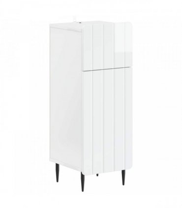 vidaXL 3 Piece Bathroom Cabinet Set ZWOLLE 3 pcs High Gloss White