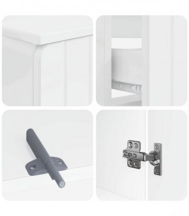 vidaXL 3 Piece Bathroom Cabinet Set ZWOLLE 3 pcs High Gloss White