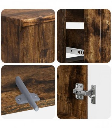 vidaXL 3 Piece Bathroom Cabinet Set ZWOLLE 3 pcs Smoked Oak