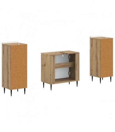 vidaXL 3 Piece Bathroom Cabinet Set ZWOLLE 3 pcs Artisan Oak