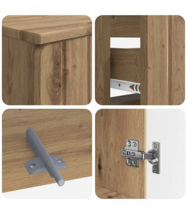 vidaXL 3 Piece Bathroom Cabinet Set ZWOLLE 3 pcs Artisan Oak