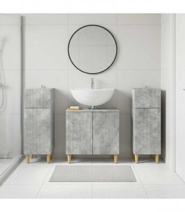vidaXL 3 Piece Bathroom Cabinet Set ARNHEM 3 pcs Concrete Grey