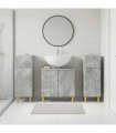 vidaXL 3 Piece Bathroom Cabinet Set ARNHEM 3 pcs Concrete Grey