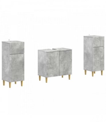 vidaXL 3 Piece Bathroom Cabinet Set ARNHEM 3 pcs Concrete Grey