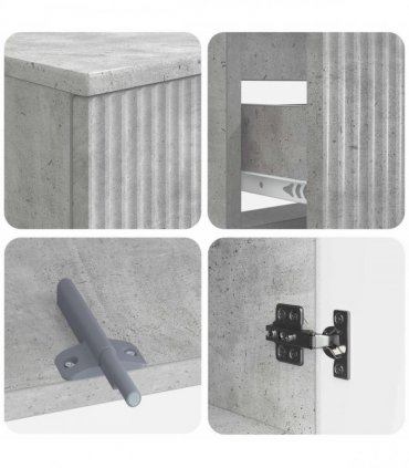 vidaXL 3 Piece Bathroom Cabinet Set ARNHEM 3 pcs Concrete Grey