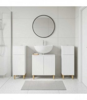 vidaXL 3 Piece Bathroom Cabinet Set ARNHEM 3 pcs High Gloss White