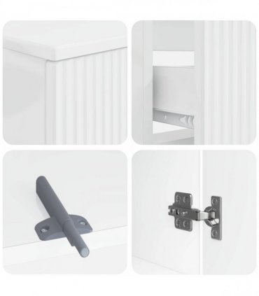 vidaXL 3 Piece Bathroom Cabinet Set ARNHEM 3 pcs High Gloss White