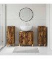 vidaXL 3 Piece Bathroom Cabinet Set ARNHEM 3 pcs Smoked Oak