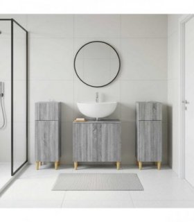 vidaXL 3 Piece Bathroom Cabinet Set ARNHEM 3 pcs Grey Sonoma
