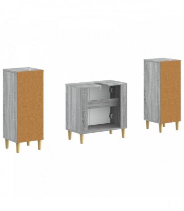 vidaXL 3 Piece Bathroom Cabinet Set ARNHEM 3 pcs Grey Sonoma