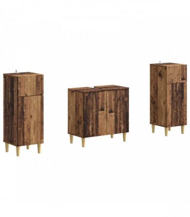 vidaXL 3 Piece Bathroom Cabinet Set ARNHEM 3 pcs Old Wood