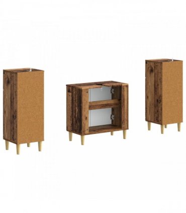 vidaXL 3 Piece Bathroom Cabinet Set ARNHEM 3 pcs Old Wood