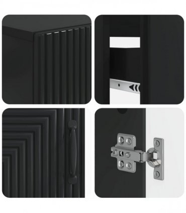 vidaXL 3 Piece Bathroom Cabinet Set HAARLEM 3 pcs Black
