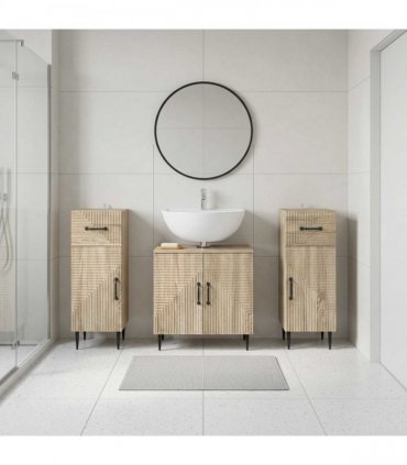 vidaXL 3 Piece Bathroom Cabinet Set HAARLEM 3 pcs Sonoma Oak