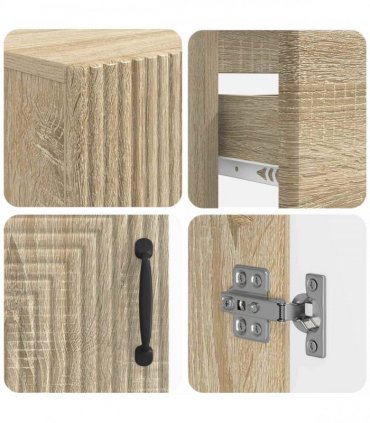 vidaXL 3 Piece Bathroom Cabinet Set HAARLEM 3 pcs Sonoma Oak