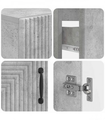 vidaXL 3 Piece Bathroom Cabinet Set HAARLEM 3 pcs Concrete Grey