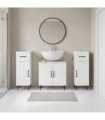 vidaXL 3 Piece Bathroom Cabinet Set HAARLEM 3 pcs High Gloss White