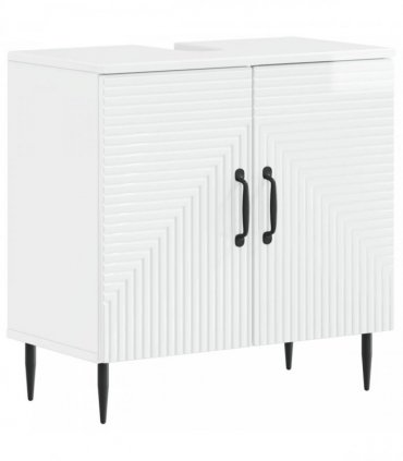 vidaXL 3 Piece Bathroom Cabinet Set HAARLEM 3 pcs High Gloss White