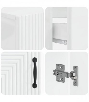 vidaXL 3 Piece Bathroom Cabinet Set HAARLEM 3 pcs High Gloss White