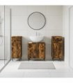 vidaXL 3 Piece Bathroom Cabinet Set HAARLEM 3 pcs Smoked Oak