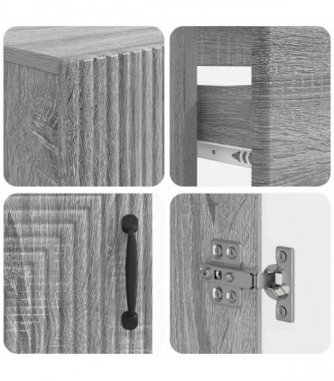 vidaXL 3 Piece Bathroom Cabinet Set HAARLEM 3 pcs Grey Sonoma