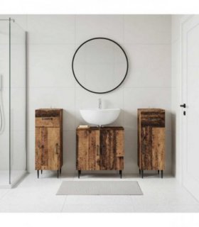 vidaXL 3 Piece Bathroom Cabinet Set HAARLEM 3 pcs Old Wood