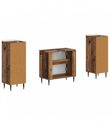 vidaXL 3 Piece Bathroom Cabinet Set HAARLEM 3 pcs Old Wood