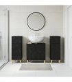 vidaXL 3 Piece Bathroom Cabinet Set DELFT 3 pcs Black 30 x 31 x 80 cm