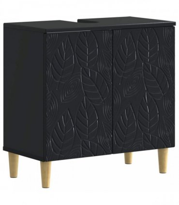vidaXL 3 Piece Bathroom Cabinet Set DELFT 3 pcs Black 30 x 31 x 80 cm