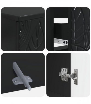 vidaXL 3 Piece Bathroom Cabinet Set DELFT 3 pcs Black 30 x 31 x 80 cm
