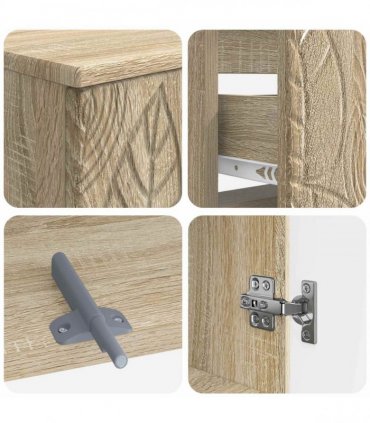 vidaXL 3 Piece Bathroom Cabinet Set DELFT 3 pcs Sonoma Oak