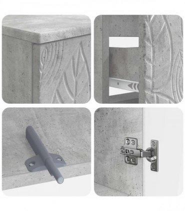 vidaXL 3 Piece Bathroom Cabinet Set DELFT 3 pcs Concrete Grey