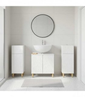 vidaXL 3 Piece Bathroom Cabinet Set DELFT 3 pcs High Gloss White
