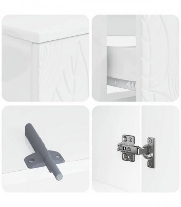 vidaXL 3 Piece Bathroom Cabinet Set DELFT 3 pcs High Gloss White