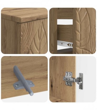 vidaXL 3 Piece Bathroom Cabinet Set DELFT 3 pcs Artisan Oak