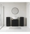 vidaXL 3 Piece Bathroom Cabinet Set HOORN 3 pcs Black 30 x 31 x 80 cm