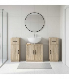 vidaXL 3 Piece Bathroom Cabinet Set HOORN 3 pcs Sonoma Oak