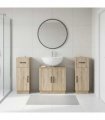 vidaXL 3 Piece Bathroom Cabinet Set HOORN 3 pcs Sonoma Oak