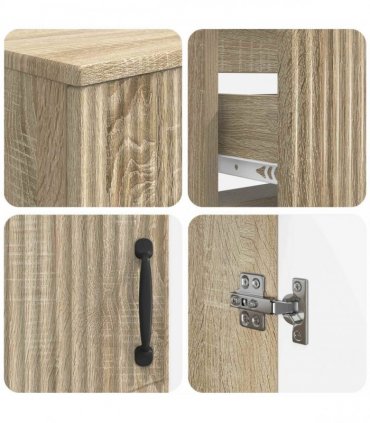 vidaXL 3 Piece Bathroom Cabinet Set HOORN 3 pcs Sonoma Oak