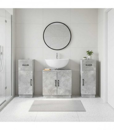 vidaXL 3 Piece Bathroom Cabinet Set HOORN 3 pcs Concrete Grey