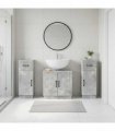 vidaXL 3 Piece Bathroom Cabinet Set HOORN 3 pcs Concrete Grey
