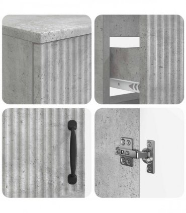 vidaXL 3 Piece Bathroom Cabinet Set HOORN 3 pcs Concrete Grey
