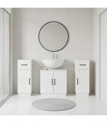 vidaXL 3 Piece Bathroom Cabinet Set HOORN 3 pcs High Gloss White