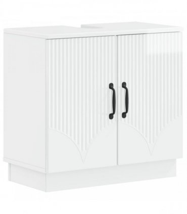 vidaXL 3 Piece Bathroom Cabinet Set HOORN 3 pcs High Gloss White