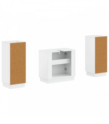vidaXL 3 Piece Bathroom Cabinet Set HOORN 3 pcs High Gloss White