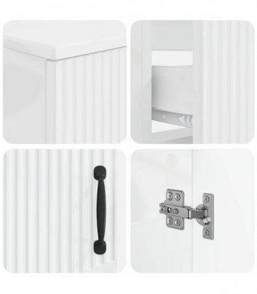 vidaXL 3 Piece Bathroom Cabinet Set HOORN 3 pcs High Gloss White