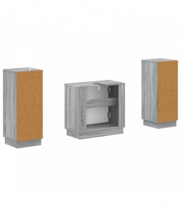 vidaXL 3 Piece Bathroom Cabinet Set HOORN 3 pcs Grey Sonoma