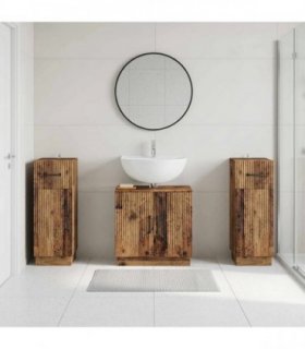vidaXL 3 Piece Bathroom Cabinet Set HOORN 3 pcs Old Wood